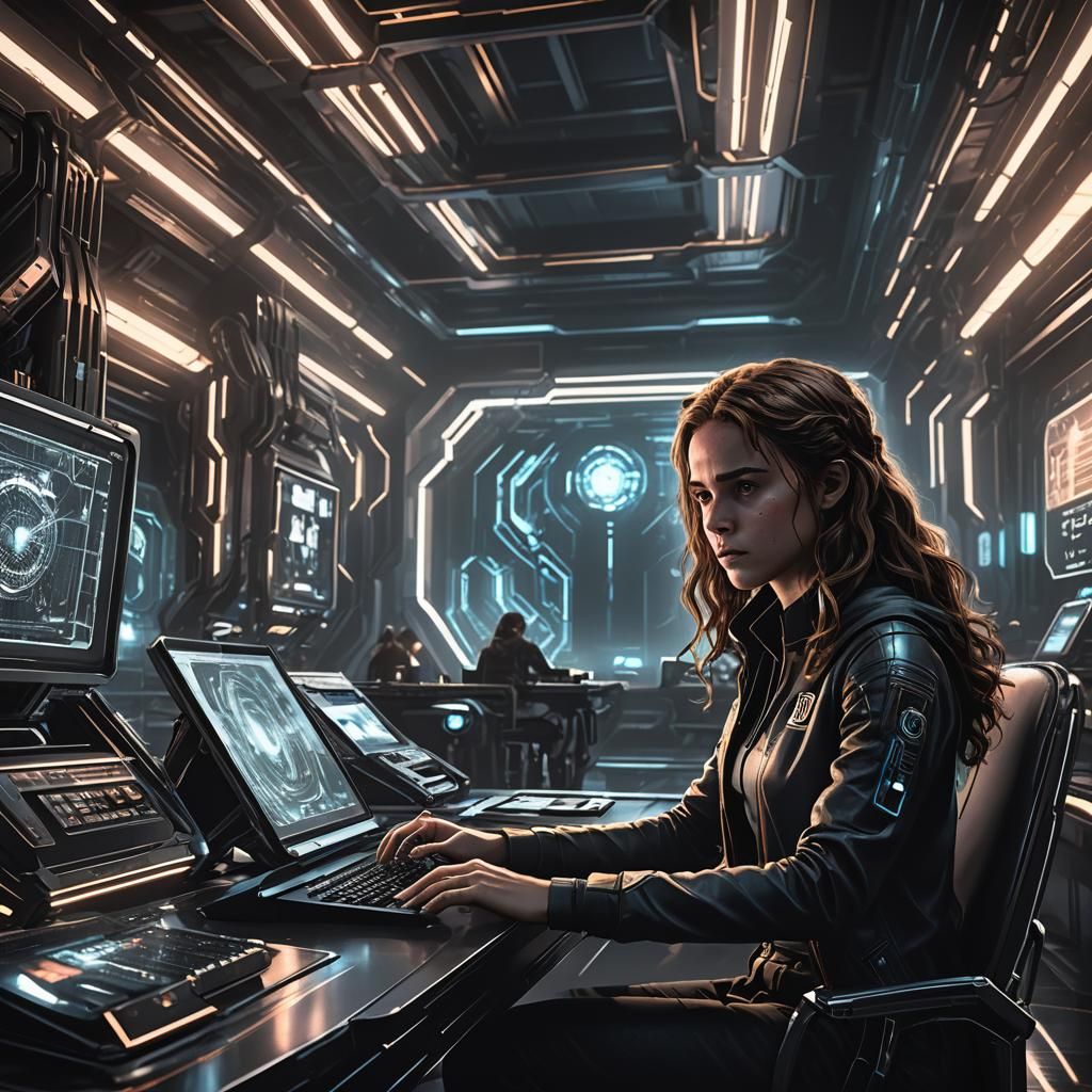 Hermione Granger in High-Tech Sci-Fi Lair