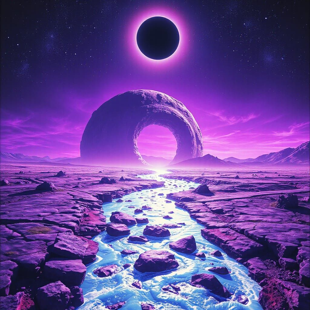 Mystical River Leads to Parallel Universe Under Black Sun