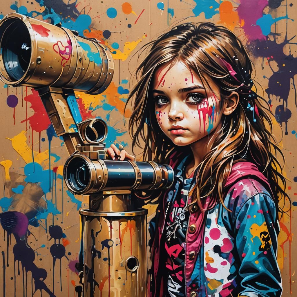 Whimsical Pirate Girl Explores Vibrant Street Art