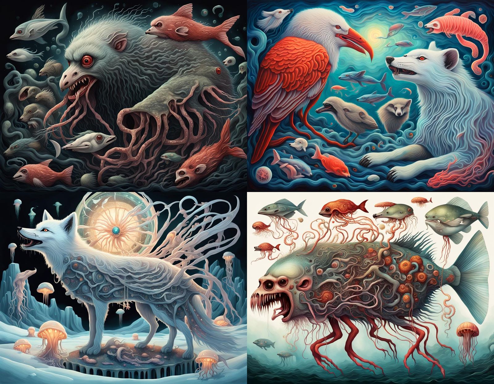 Surreal Hybrid Creature Inspired by Golden Age Illustration