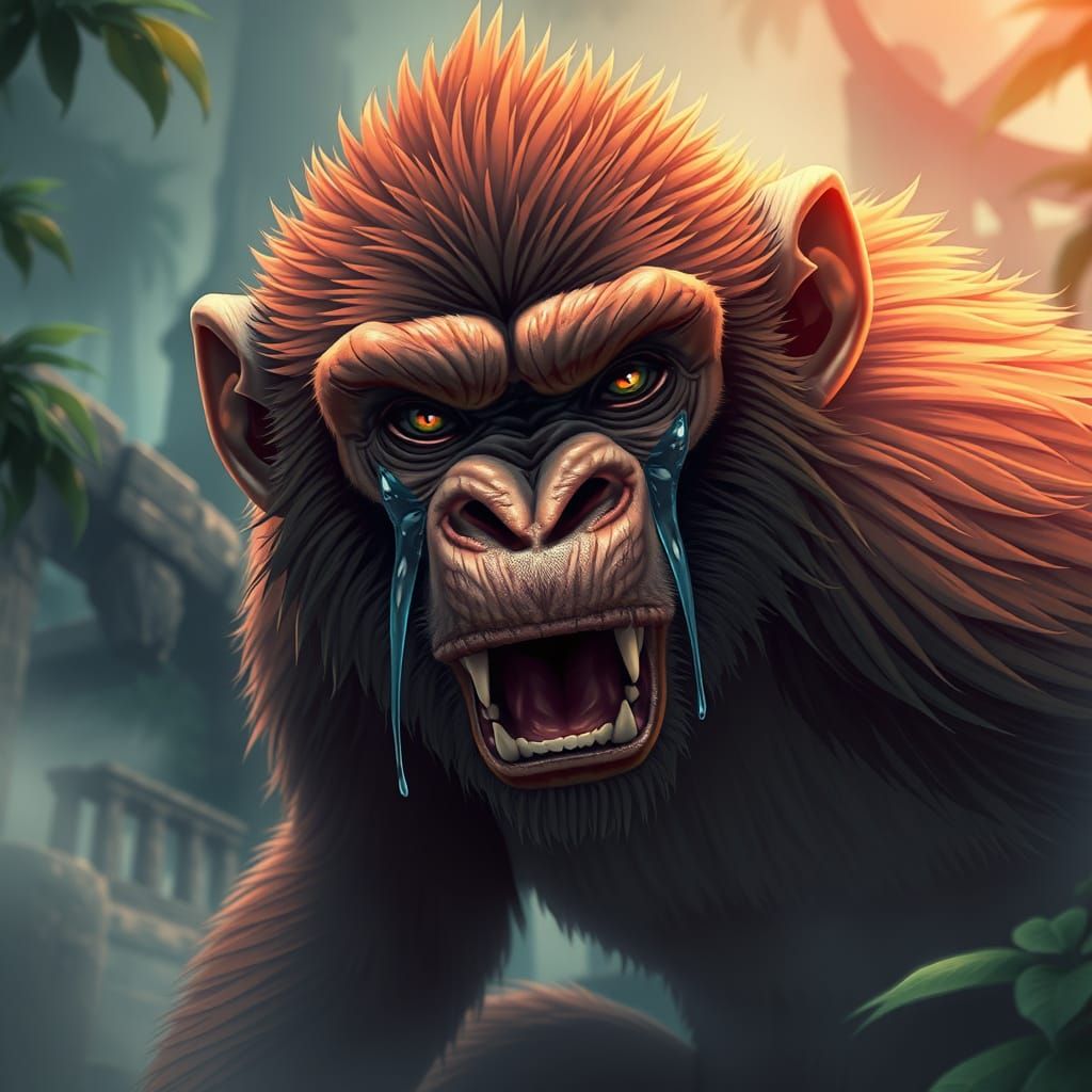 Vibrant Jungle Prince in Anguished Anime Style