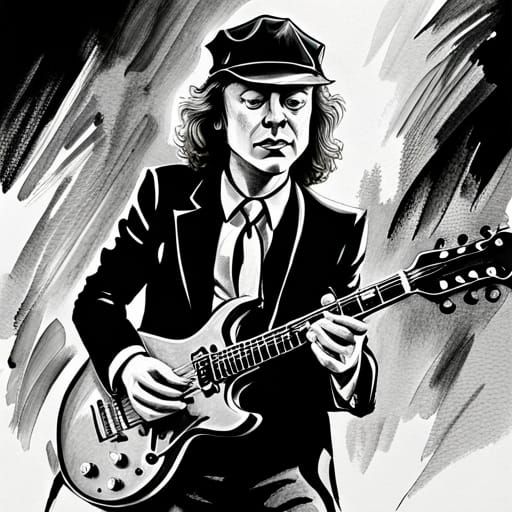 Angus Young Highway to Hell Sketch
