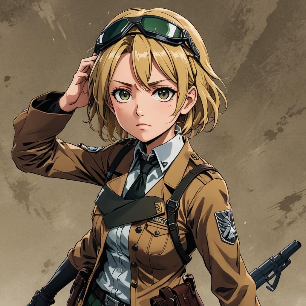 Anime Character in Attack on Titan Uniform