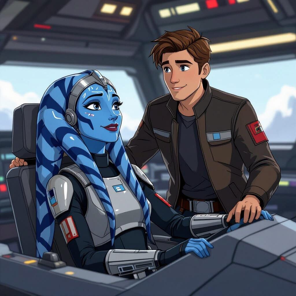 Twi-lek Pilot and Companion in Star Wars: Rebels Style