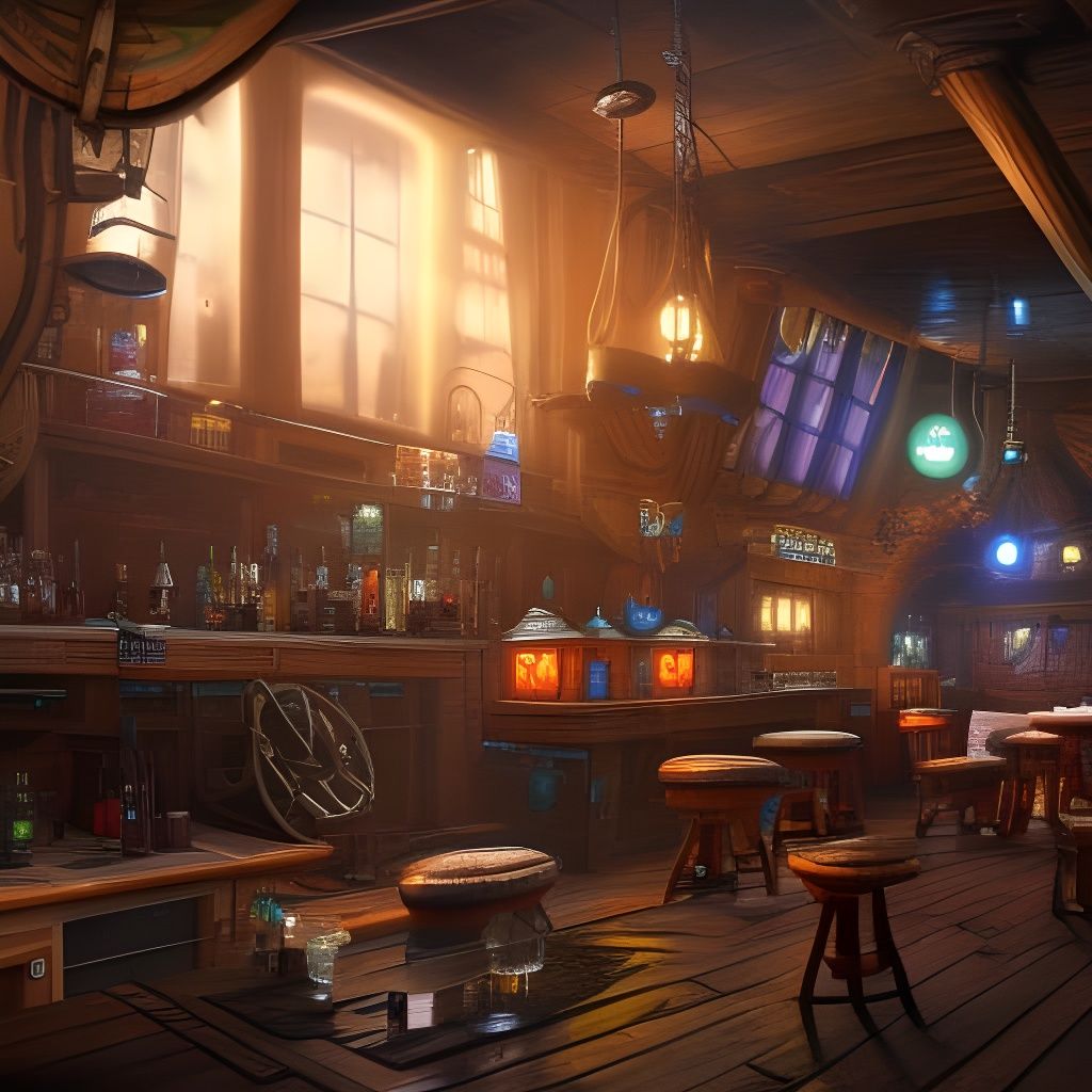 Fantastical Pirate Bar Hideout in Detailed Matte Painting