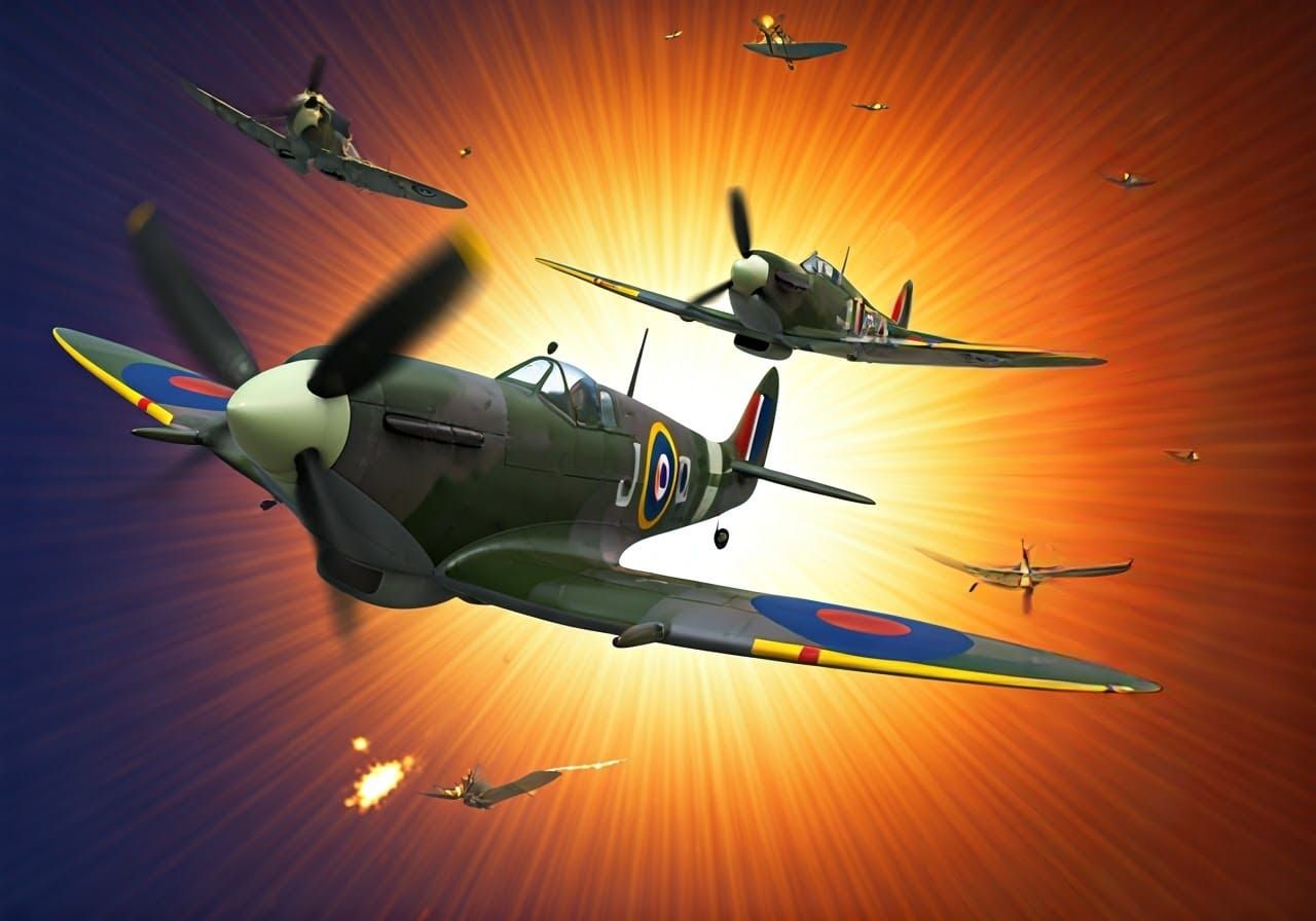 Warplanes Soar with Bees in Epic Digital Art