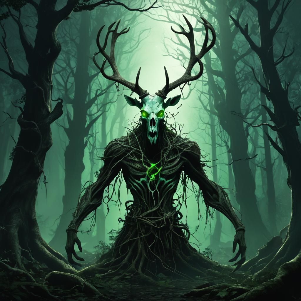 Twisted Forest Spirit with Deer Skull