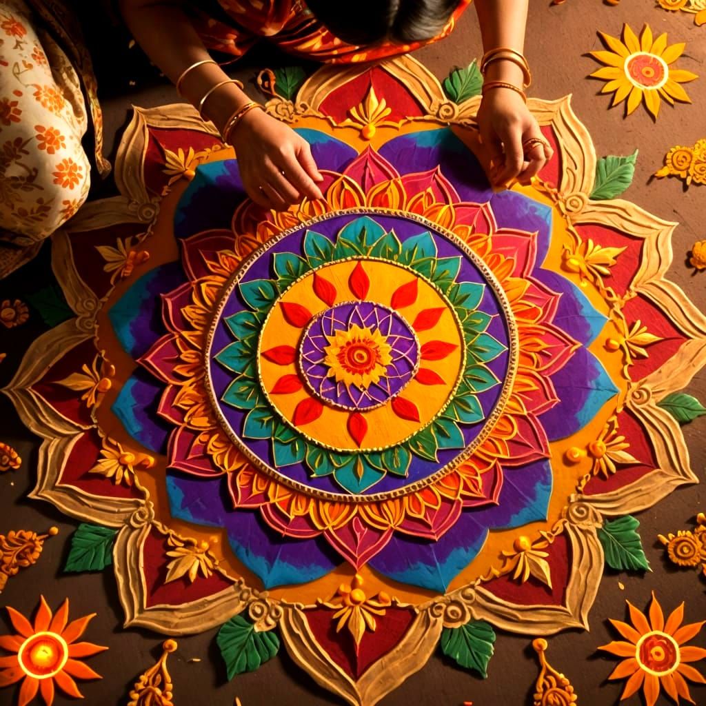 Vibrant Indian Rangoli Designs