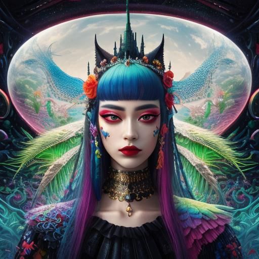 Surreal Portrait in Hyperrealistic 3D Style