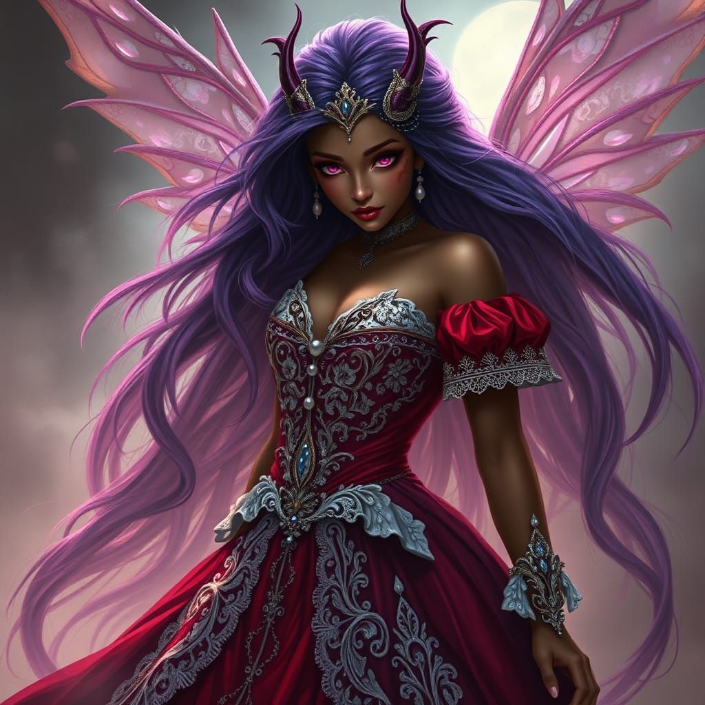 Regal Evil Fairy in Rococo Dress