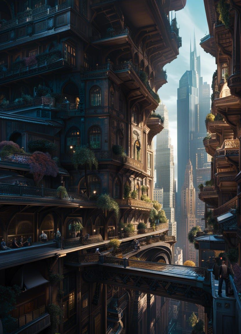 Cyberpunk Portrait with Cityscape Background