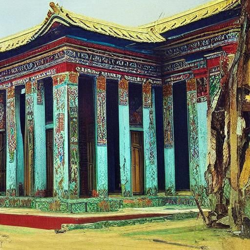 Abandoned Temple: Serebriakova and Warhol Inspired Art