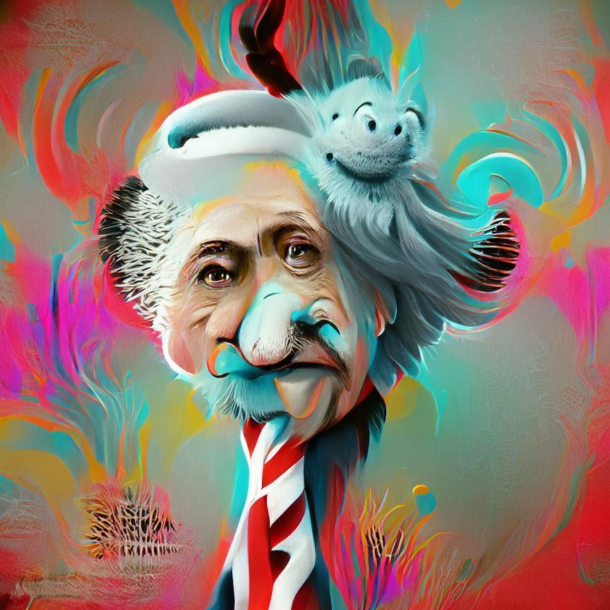 Dr. Seuss Inspired Albert Einstein Portrait