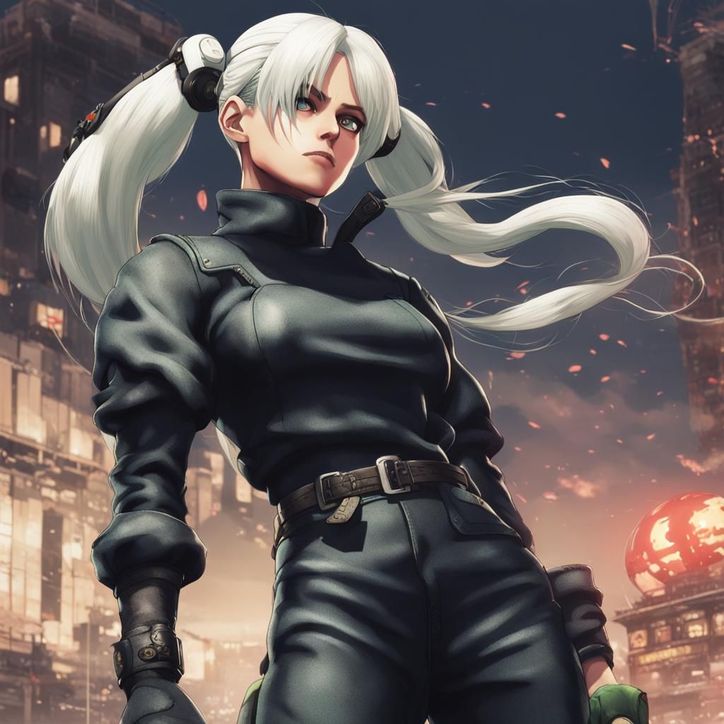 Cammy and 2B Fusion with Flowing Hair