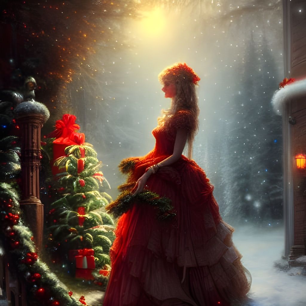 Magical Christmas: Intricate Digital Scenic Artwork