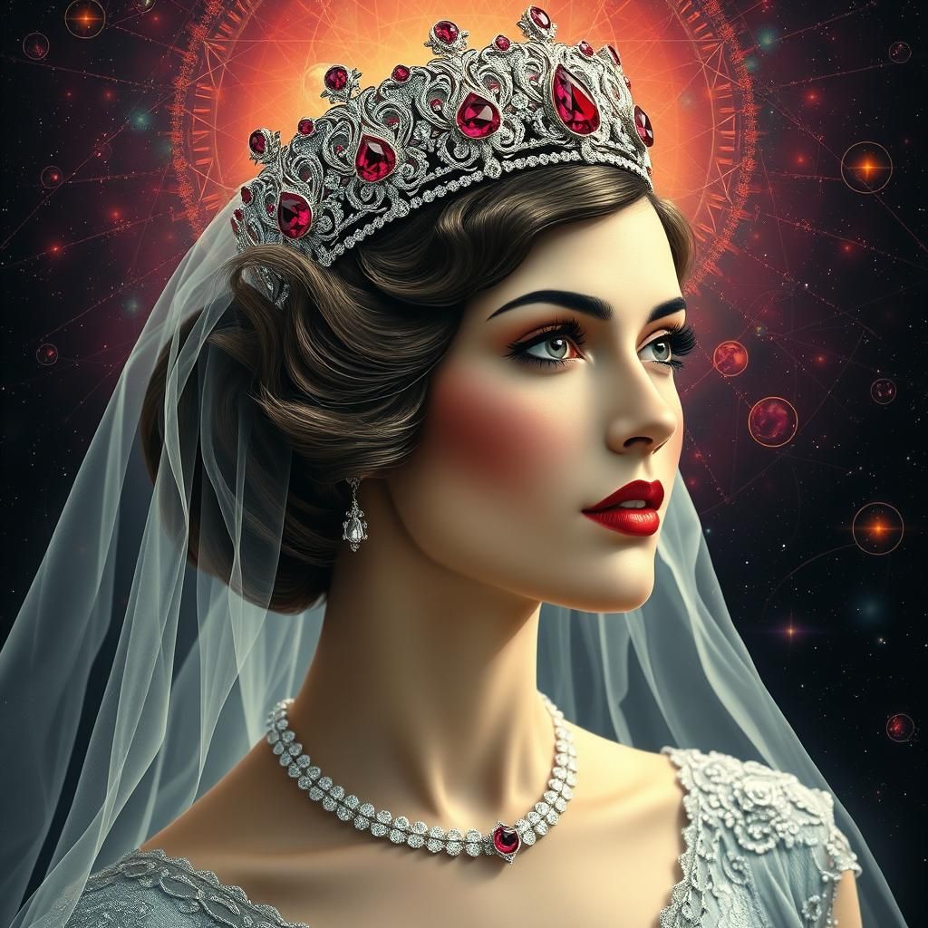 1930s Bride with Art Deco Tiara