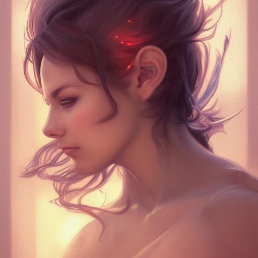 Detailed Fairy Rat Portrait in Art Nouveau Style