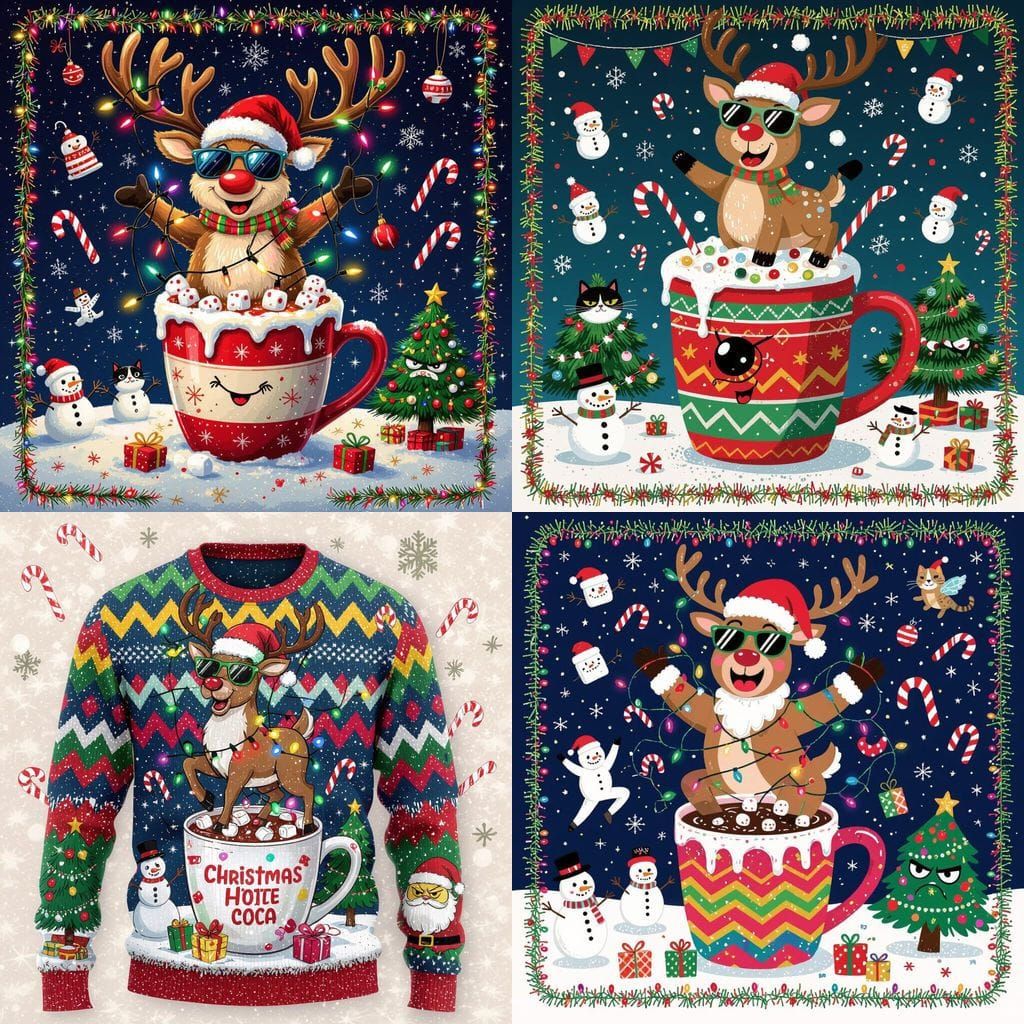 Hilariously Tacky Ugly Christmas Sweater Design