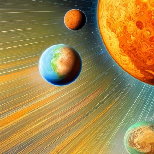 Hyperrealistic Solar System Splash Art