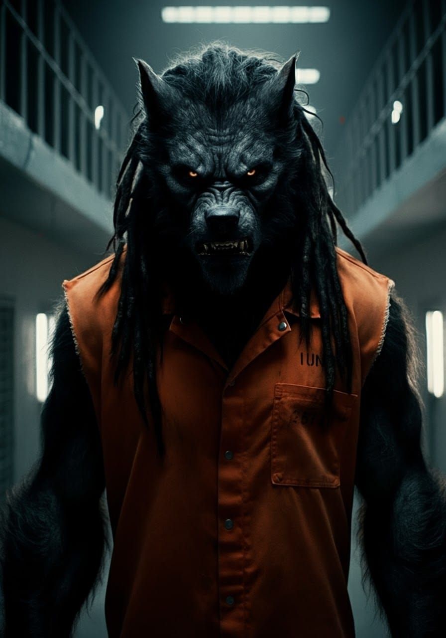 BlackWolf, a werewolf inmate inside a black site built for monsters