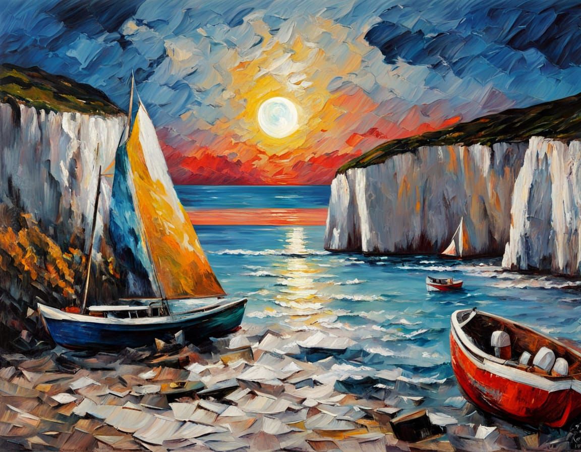 White Cliffs of Dover: Impasto Oil Painting