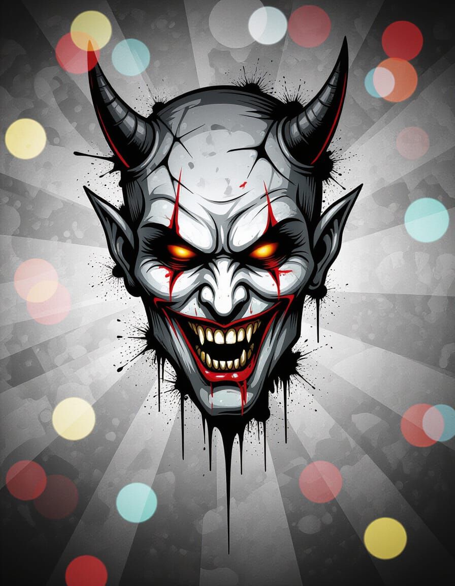 Repugnant Horror: Graffiti Devil in Bokeh Concept Art