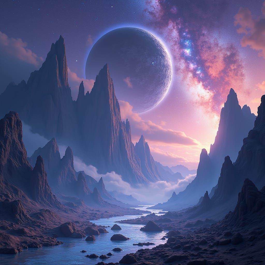 Milky Way Core from Planet S2: Art Nouveau Concept