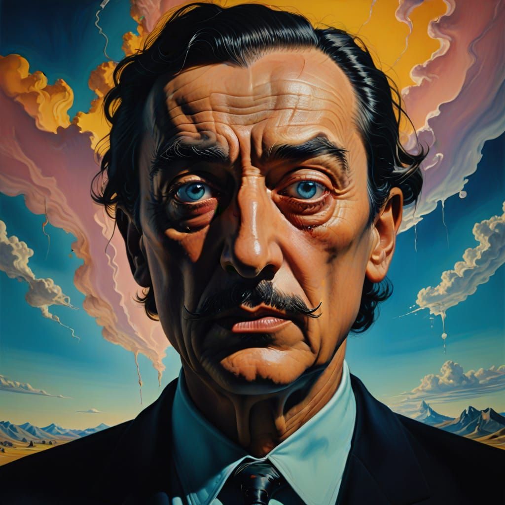 Confused Person in Surrealist Salvador Dali Portrait