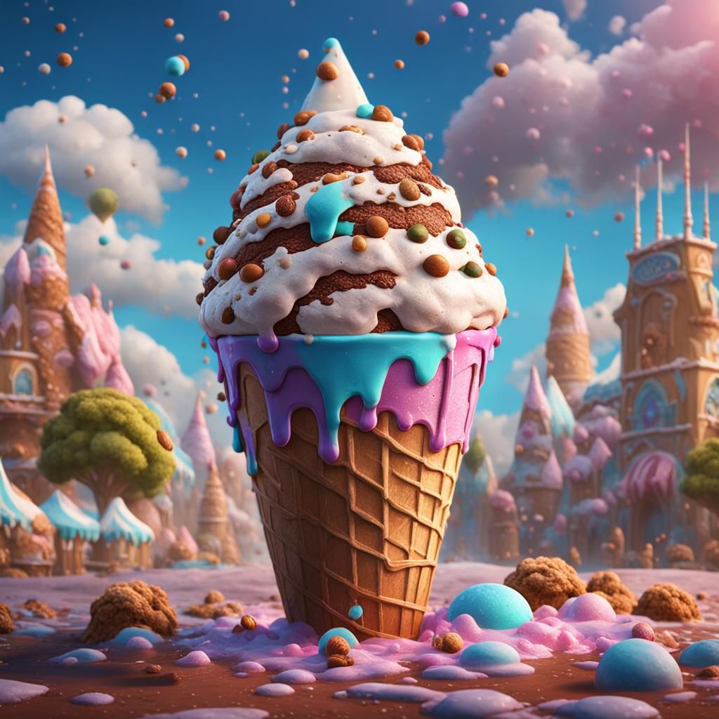 Giant Ice Cream Cone Fantasy Concept Art