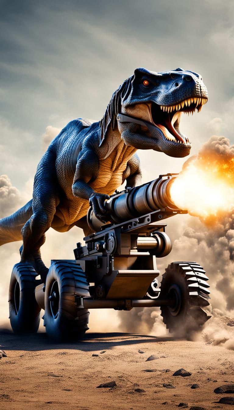 T-Rex with Cannon Firing