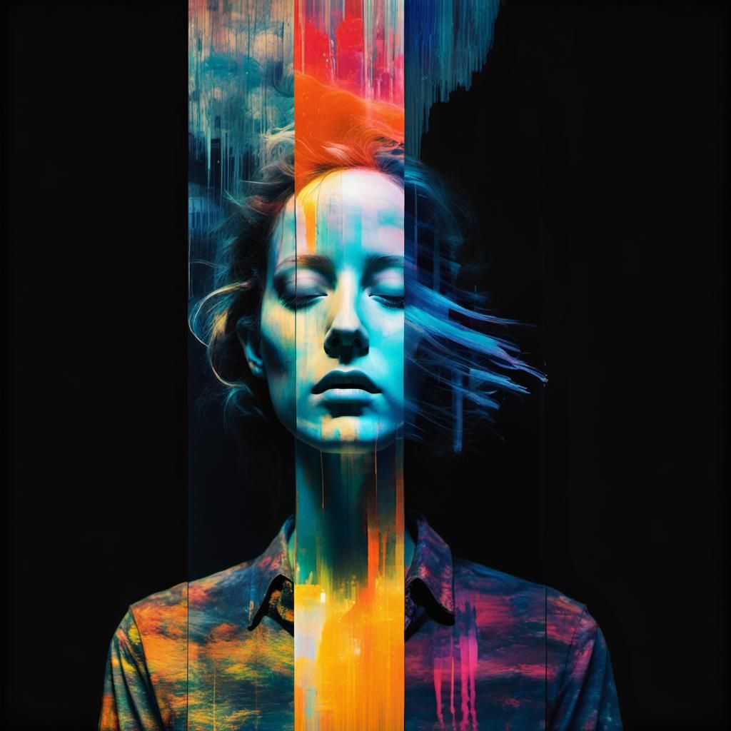 Glitchcore Surrealism: Emotional States in Triptych