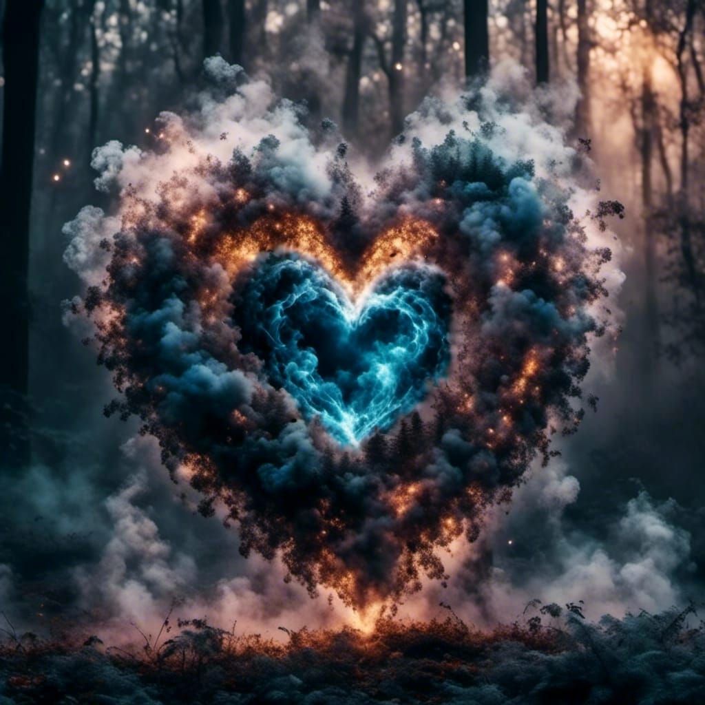 Ethereal Heart of Smoke in Dark Fantasy Style