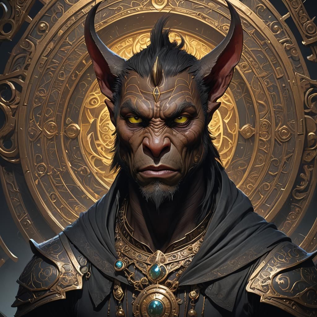 Demonic Abyssinian Cat in Black Eclipse, Detailed Portrait