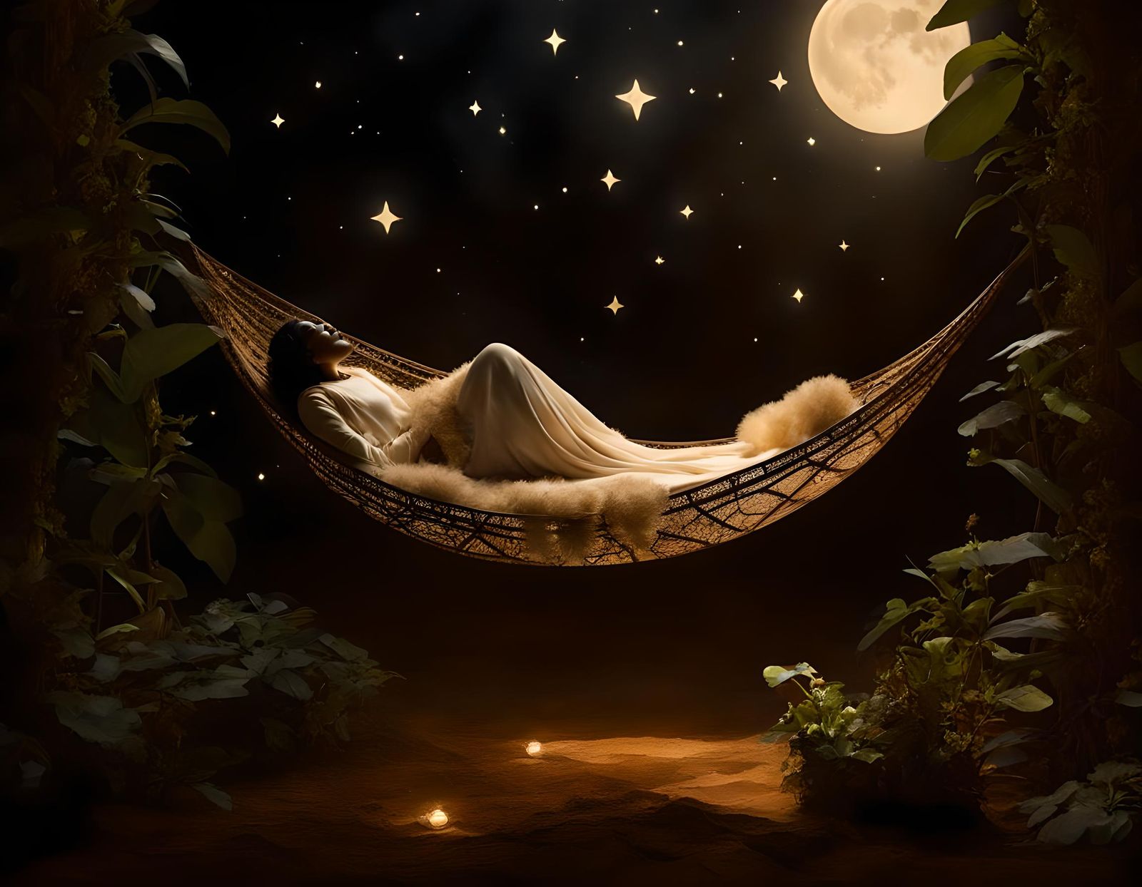 Earth Mothership Soaring Through Ivory Night Sky