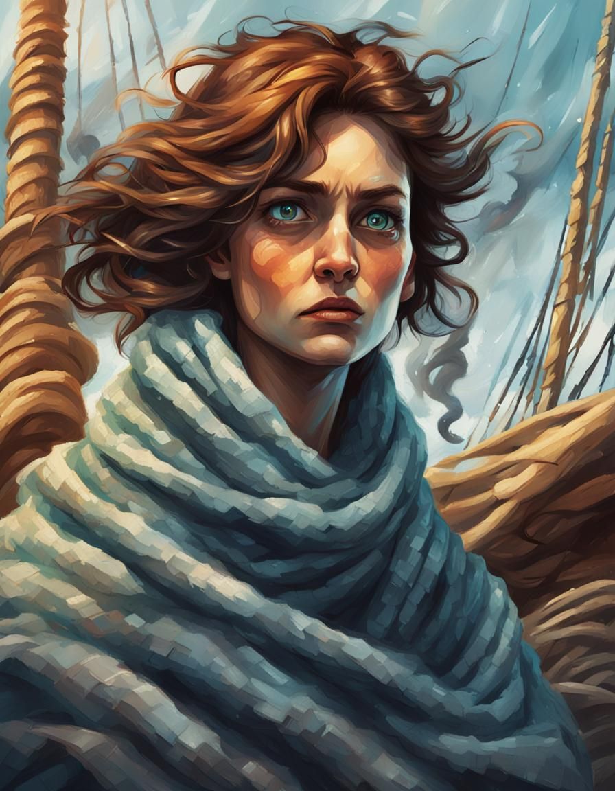 Restless Woman in Semi-Realistic Comic Style