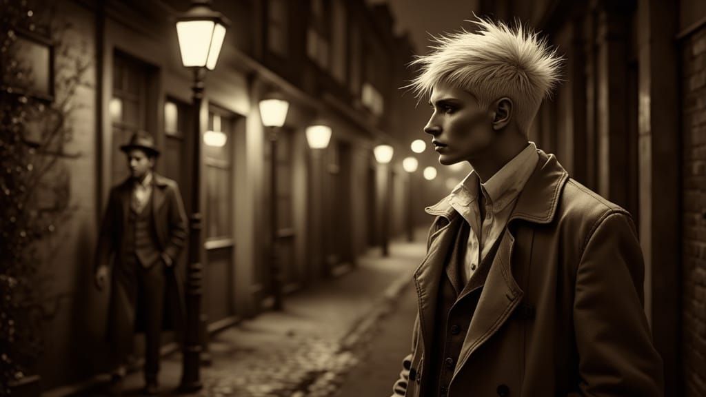 Noir Detective Game Cover in Sepia Tones