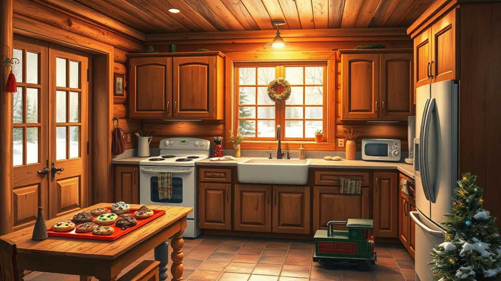 Cozy Rustic Kitchen in Winter Light