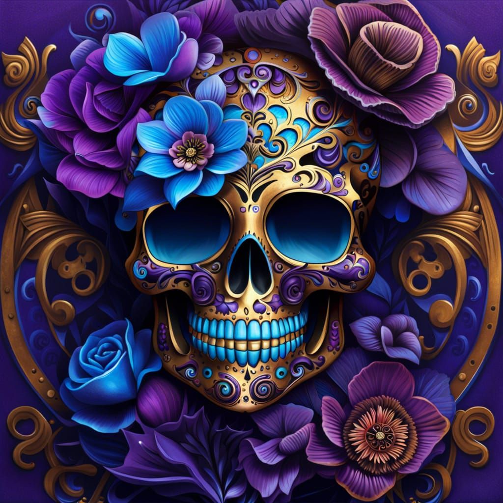 Steampunk Day of the Dead Sugar Skull