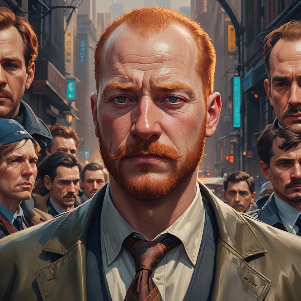 Working Class Man Portrait in American Splendor Style