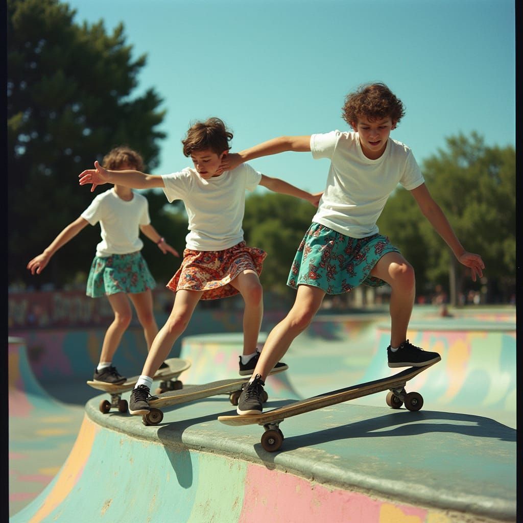 Skater Boys in Skirts at the Skate Park