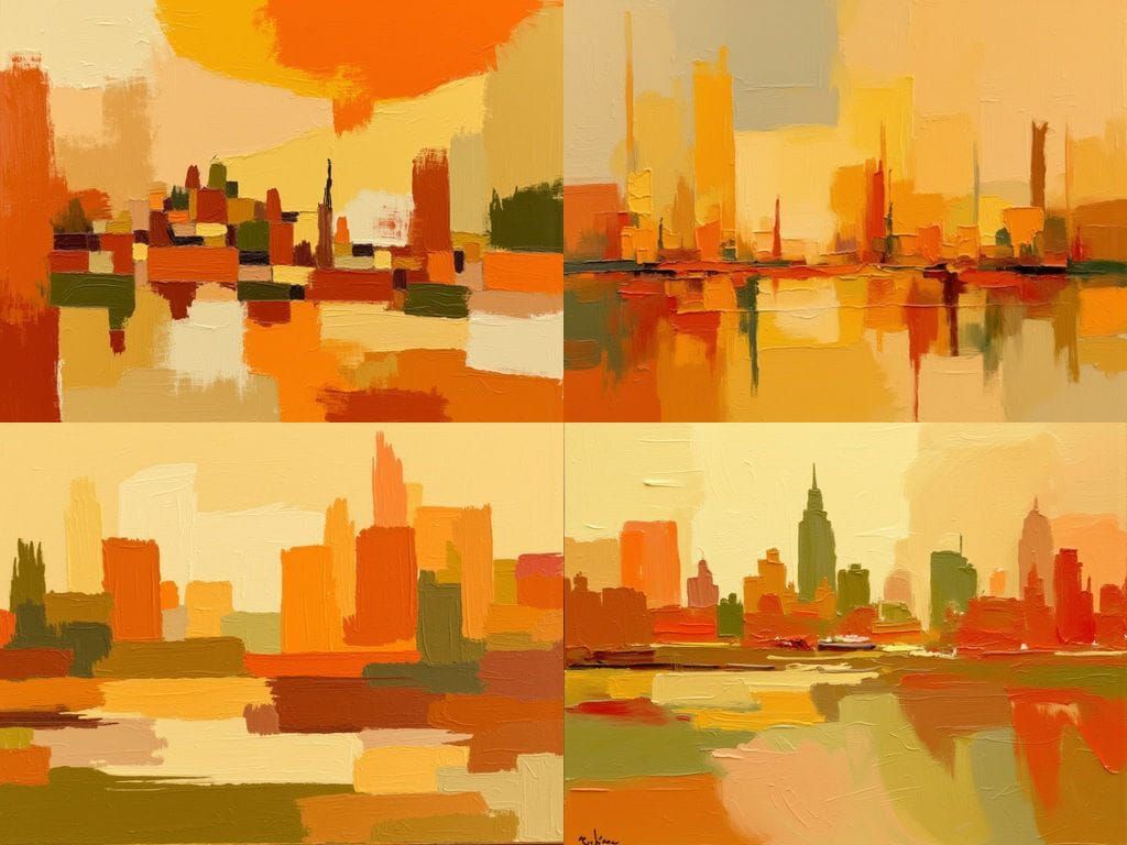 Abstract Modern Art: Baltimore Magic in Warm Tones