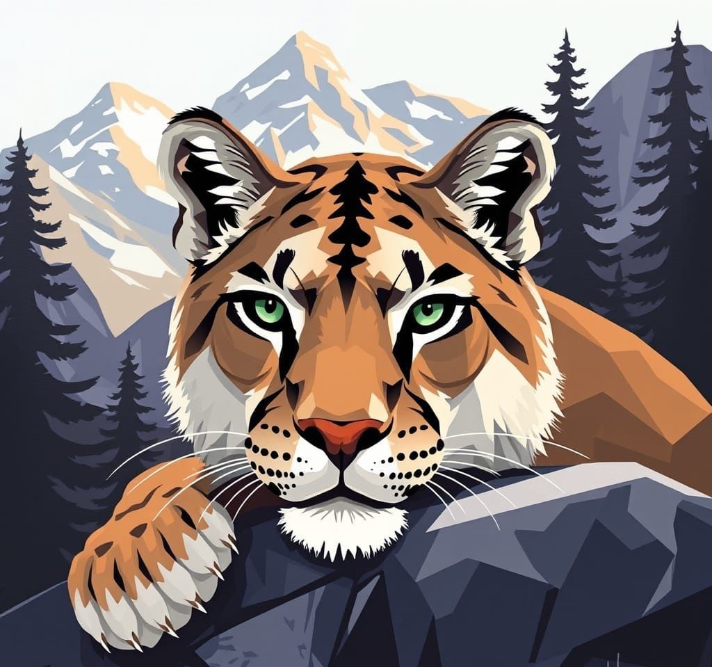 Majestic Mountain Lion Roams Free