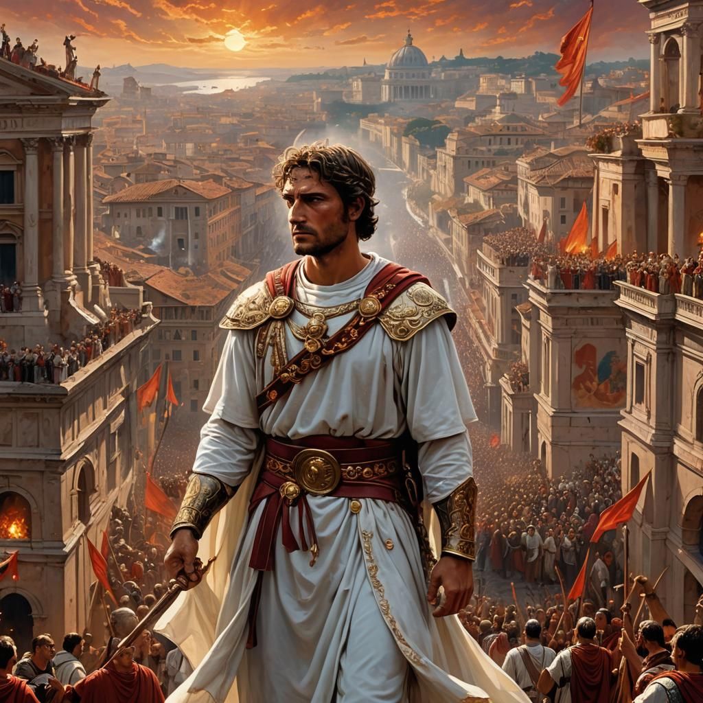 Victorious Leader Returns to Rome: A Matte Painting