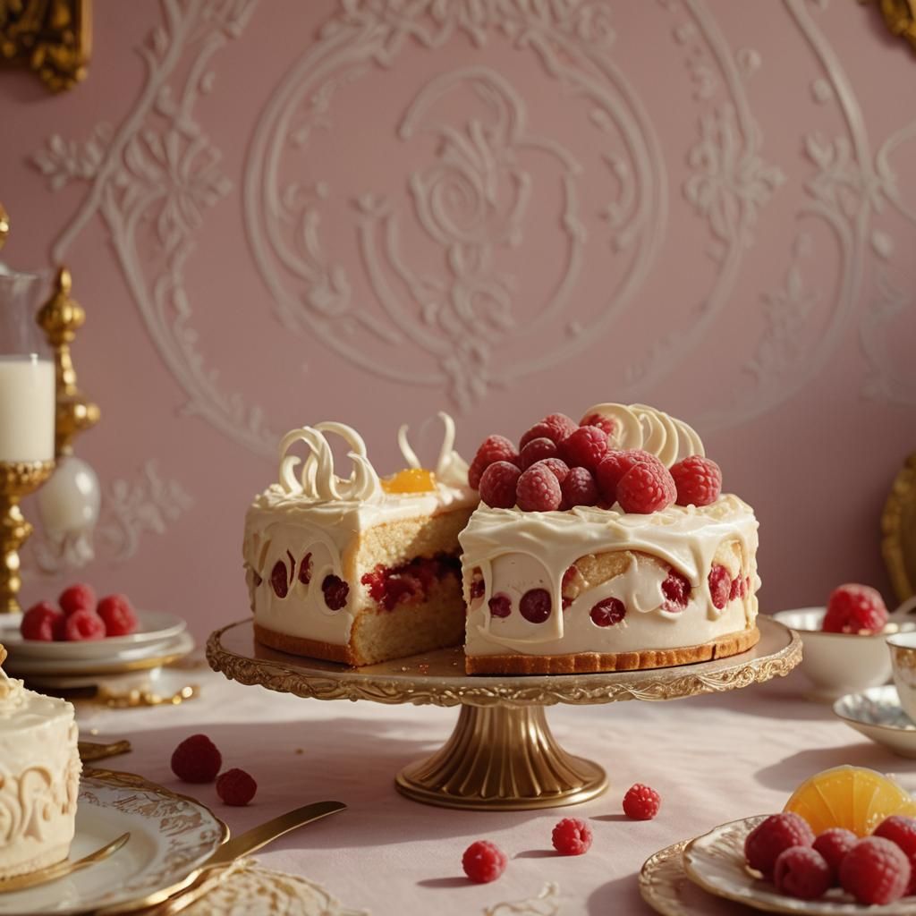 Decadent Raspberry Cream Cake with White Chocolate Frosting