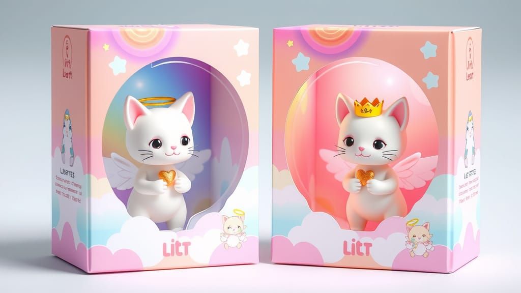 Chibi Angel Cats Action Figures
