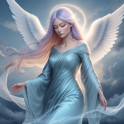 Ethereal Silk Angel Illuminates Twilight