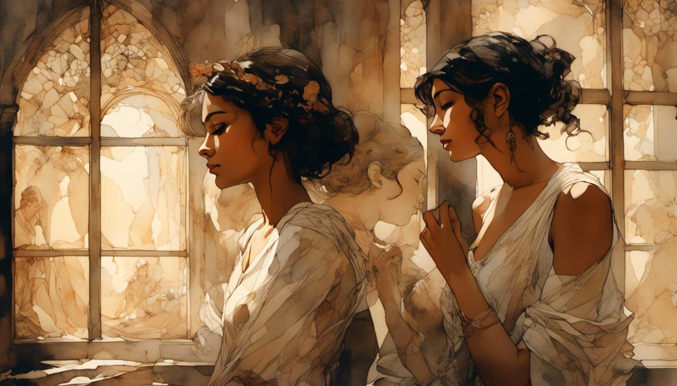 Ancient Greek Detectives in Arthur Rackham Style