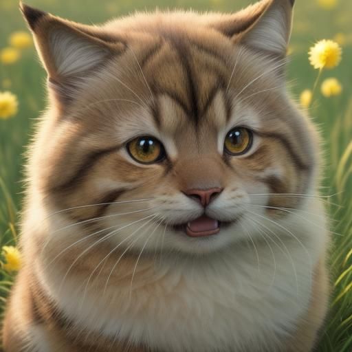 Realistic Anime Pikachu Portrait in Sunny Meadow