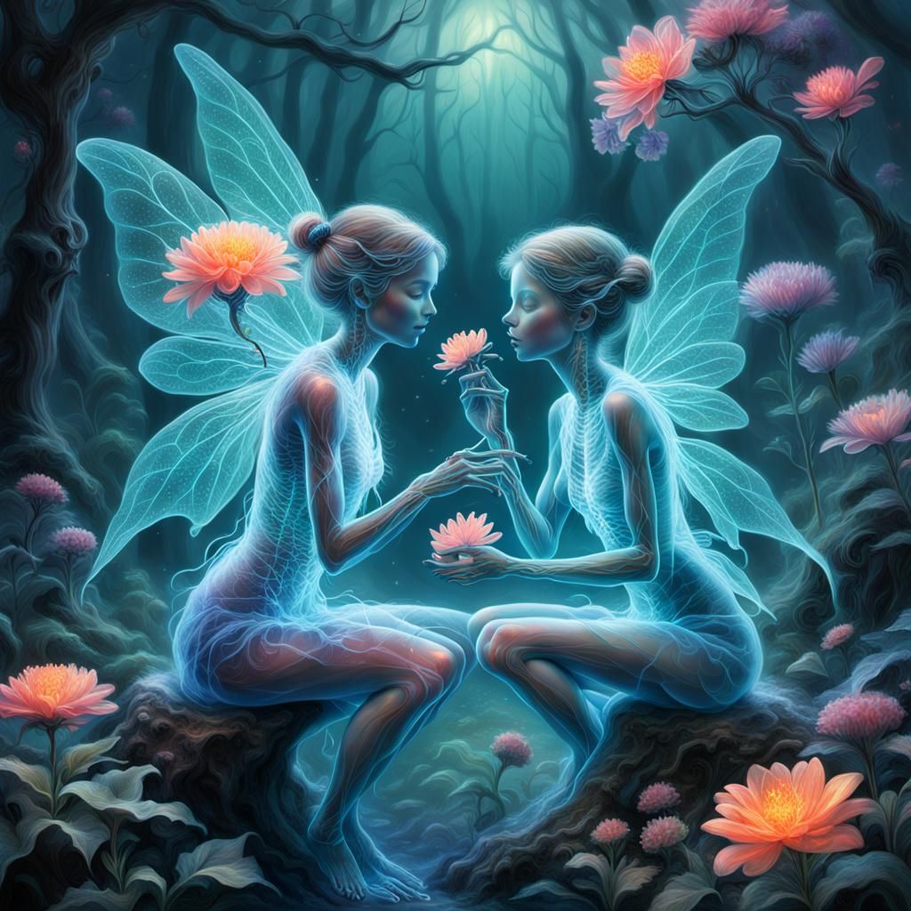 Chemiluminescent Smoke Fairies with X-Ray Hand