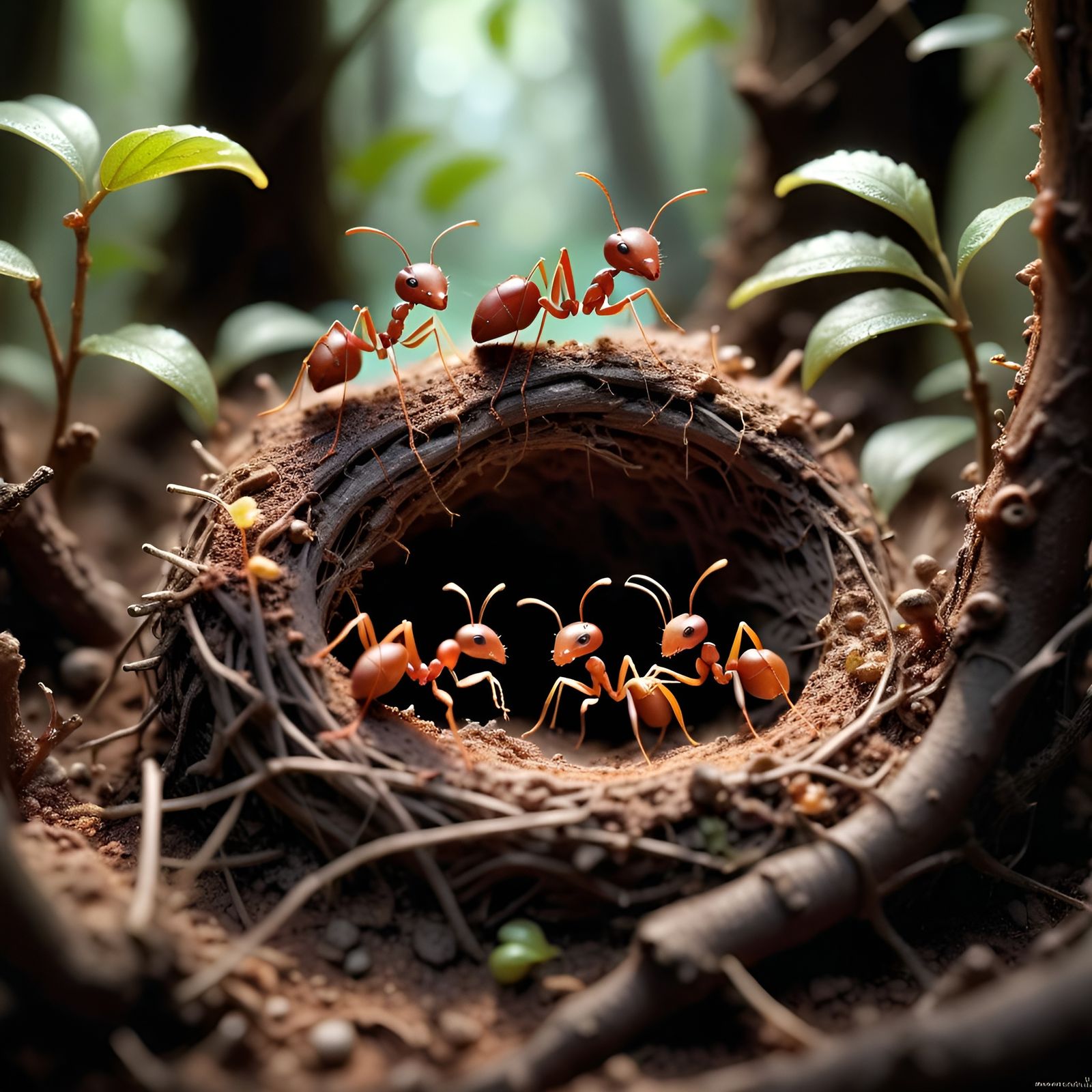 The nest of the ants of fire